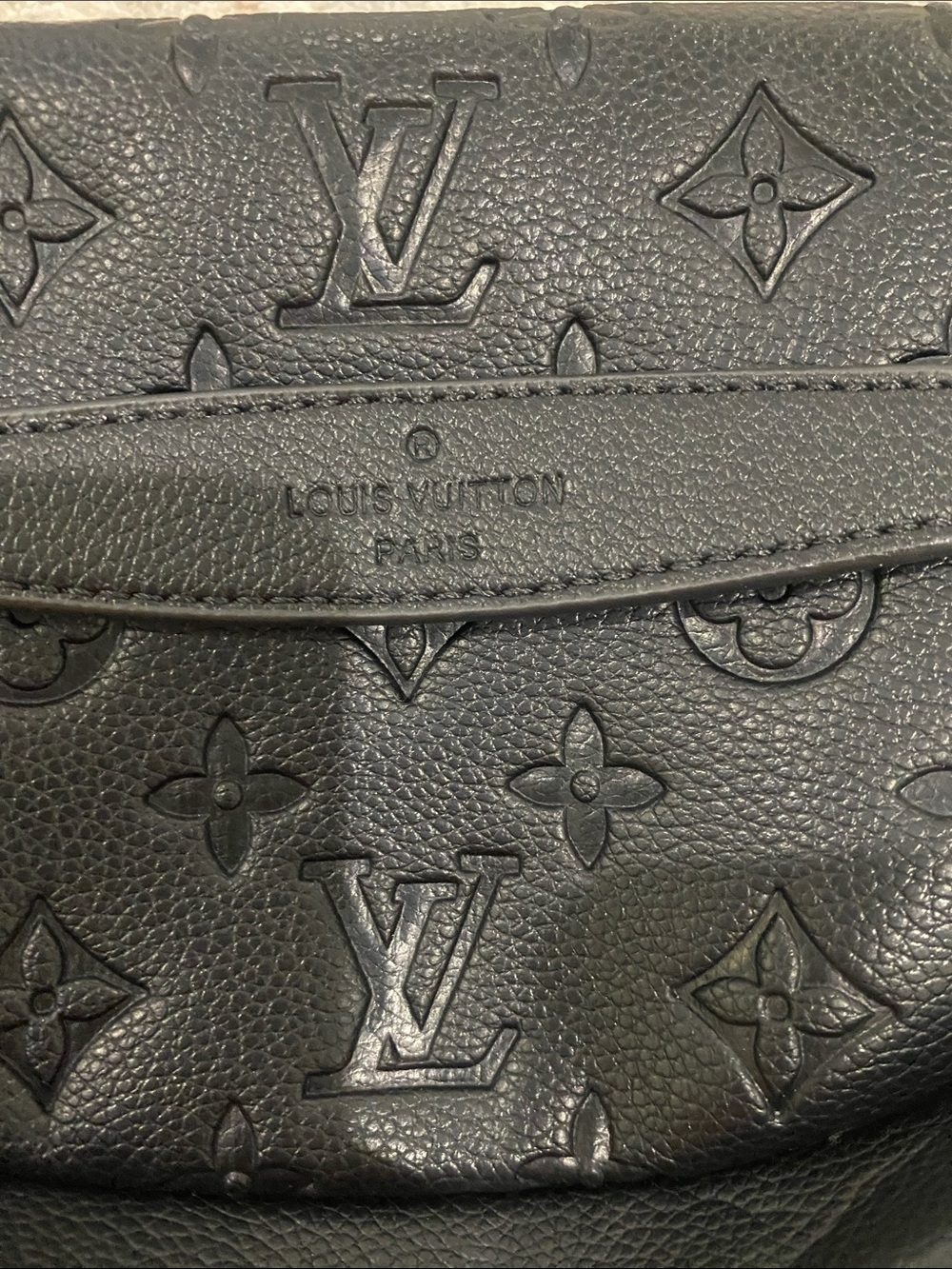 Louis Vuitton Black Embossed Monogram Leather Crossbody Belt Bag - Picture 3 of 5
